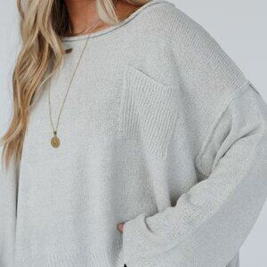 Three Bird Nest Cream Off-the-Shoulder Sweater